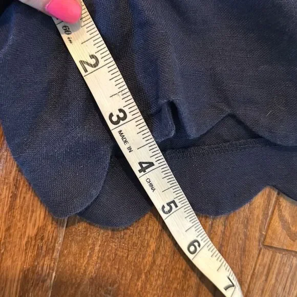 J.Crew linen blend scallop hem navy shorts size 8 - Picture 7 of 10